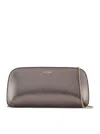 Giorgio Armani Horizontal Clutch The First In Laminated Leather In Grey
