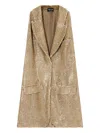 Giorgio Armani Long Jersey Waistcoat With A Flocked Print And Sequins In Brown