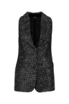 Giorgio Armani Textured Fabric Sleeveless Vest With Front Pockets In Black