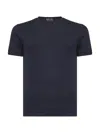 Giorgio Armani Icon Blue Cashmere Icon Crewneck T-shirt In Blue
