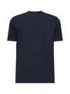 Giorgio Armani Icon Blue Cashmere Icon Crewneck T-shirt In Blue