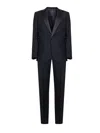 Giorgio Armani Icon Blue Wool Twill Icon Soho Slim Fit Tuxedo Suit In Blue
