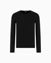 Giorgio Armani Icon Cashmere Interlock Crew-neck Jumper In Black