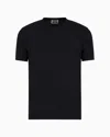 Giorgio Armani Icon Crew-neck T-shirt In Stretch Viscose Jersey In Blue