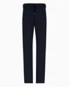 Giorgio Armani Icon Cupro Drawstring Trousers In Navy Blue