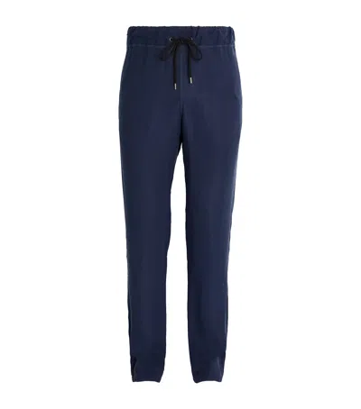 Giorgio Armani Icon Drawstring Trousers In Blue