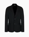 Giorgio Armani Official Store Icon Single-breasted Jacket In Pure Cashmere Jersey Cloth In Black
