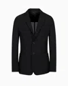 Giorgio Armani Official Store Icon Single-breasted Jacket In Technical Waffle Fabric In Black