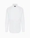 Giorgio Armani Official Store Icon Tuxedo Shirt In Cotton Poplin In White