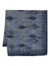 Giorgio Armani Ikat-pattern Silk Scarf In Blue