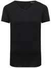 Giorgio Armani V-neck Short Sleeve Staple Top In Black