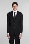 Giorgio Armani Wool Suit With Long Sleeves And Single-breasted Design In Black