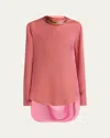 Giorgio Armani Iridescent Chiffon Cowl Backless Tunic In Solid Light/pastel P