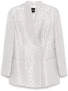 Giorgio Armani Jacquard Jacket Geometry Micropaillettes In Gray