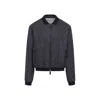 Giorgio Armani Pointed Collar Blue Linen Blouson Jacket In Blue