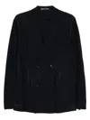 Giorgio Armani Double-breasted Tailored Cashmere Jacket In Blue