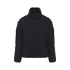 Giorgio Armani Quilted High Collar Jacket With Front Pockets In Blue