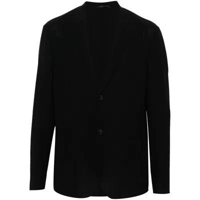 Giorgio Armani Single-breasted Blazer In Blue