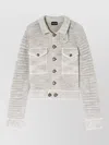 Giorgio Armani Jacket Chest Pockets Long Sleeves Ribbed Finishes In Gray