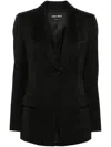 Giorgio Armani Single-breasted Ruffled Blazer In Black