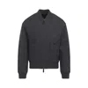 Giorgio Armani Ribbed Herringbone Jacket Pockets In Gray