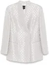 Giorgio Armani Sequin-embellished Blazer In Grey