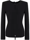 Giorgio Armani Bow-detail Zipped Jacket In Blue