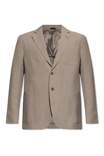 Giorgio Armani Jacket With Pockets In Roasted Cashwool