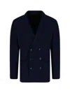 Giorgio Armani Double-breasted Blazer In Blue