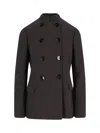 Giorgio Armani Double-breasted Virgin Wool Blazer In Black