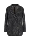 Giorgio Armani Double-breasted Cashmere And Viscose Blazer In Black