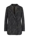 Giorgio Armani Double-breasted Cashmere And Viscose Blazer In Black