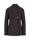Giorgio Armani Double-breasted Virgin Wool Blazer In Black