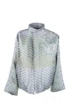 Giorgio Armani Hemp Jacket In Silver Base.