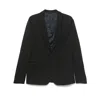 Giorgio Armani Silk Buttoned Blazer In Black
