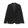 Giorgio Armani Silk Buttoned Blazer In Black