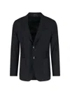 Giorgio Armani Tailored Blazer With Notch Lapel Design In Black