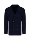 Giorgio Armani Double-breasted Blazer In Blue