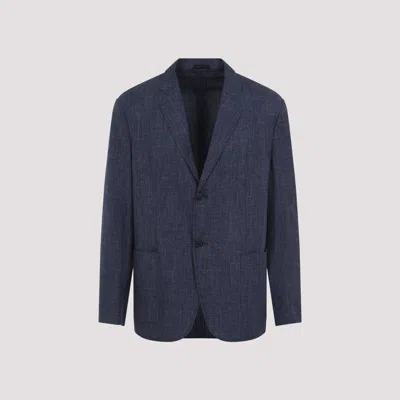 Giorgio Armani Single-breasted Blazer In Blue