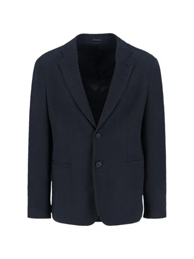 Giorgio Armani Single-breasted Blazer In Blue