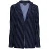 Giorgio Armani Long-sleeved Lapel Blazer In Blue