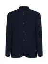 Giorgio Armani Wool-blend Zigzag Cardigan In Blue