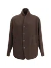Giorgio Armani Pea Coat In Wool And Cashmere Cloth In Brown