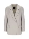 Giorgio Armani Double-breasted Blazer - Grey In Grey