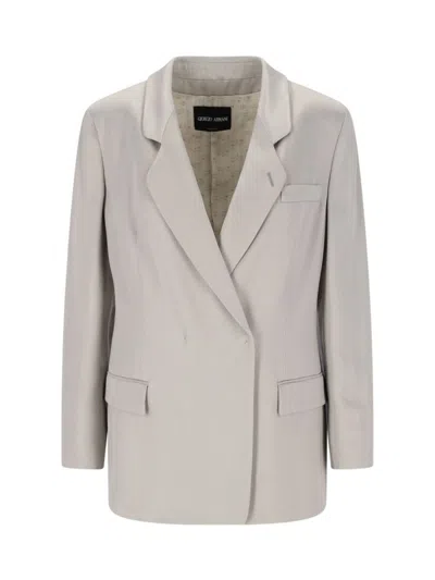 Giorgio Armani Classic Blazer Jacket In Grey