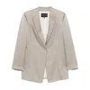 Giorgio Armani Jacquard Blazer In Grey/brown