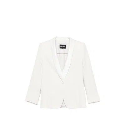 Giorgio Armani Shawl-lapel Single-breasted Blazer In White