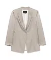 Shop Giorgio Armani Jacquard Blazer In Nude
