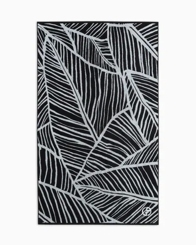 Giorgio Armani Jacquard Cotton Beach Towel In Blue