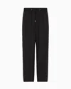 Giorgio Armani Jacquard Cupro Flat-front Trousers In Black